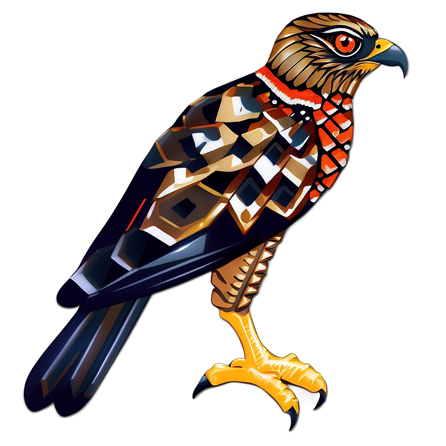 Hawk In Folk Art Png 06122024