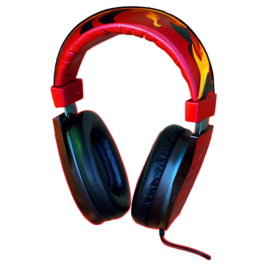 Headphones Red Flames Png 69