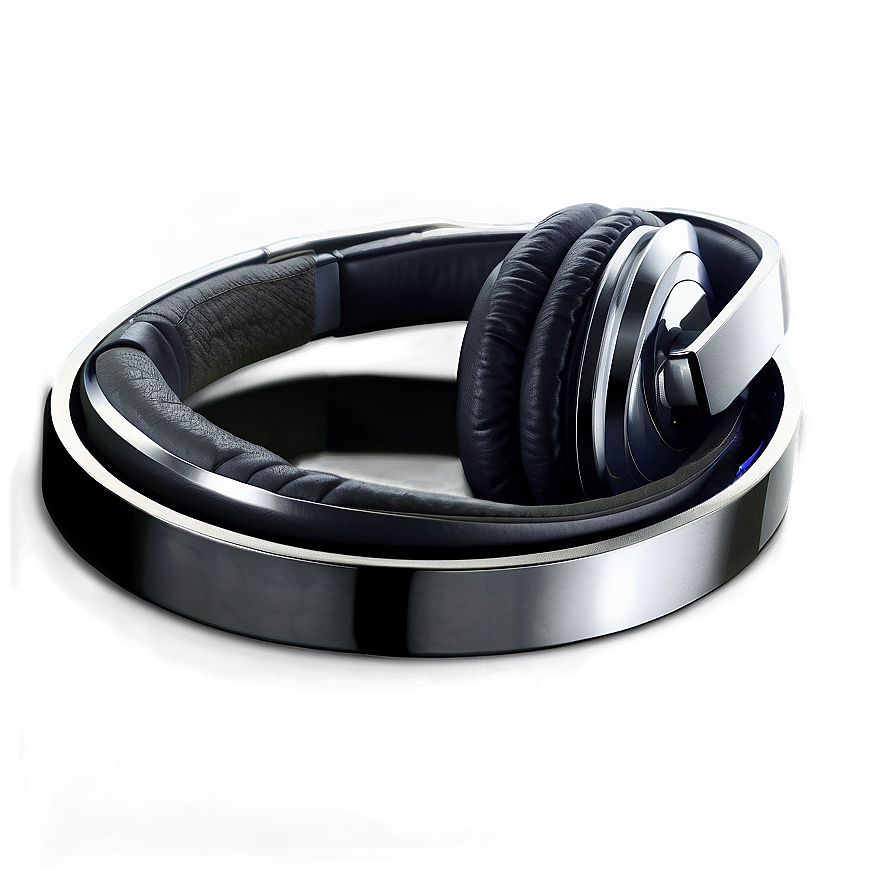 Headphones Silver Chrome Png 05042024