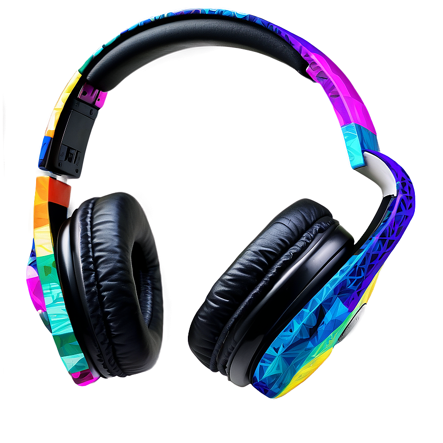 Headphones With Abstract Art Png 26