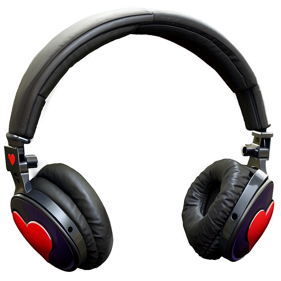 Headphones With Heart Design Png 47