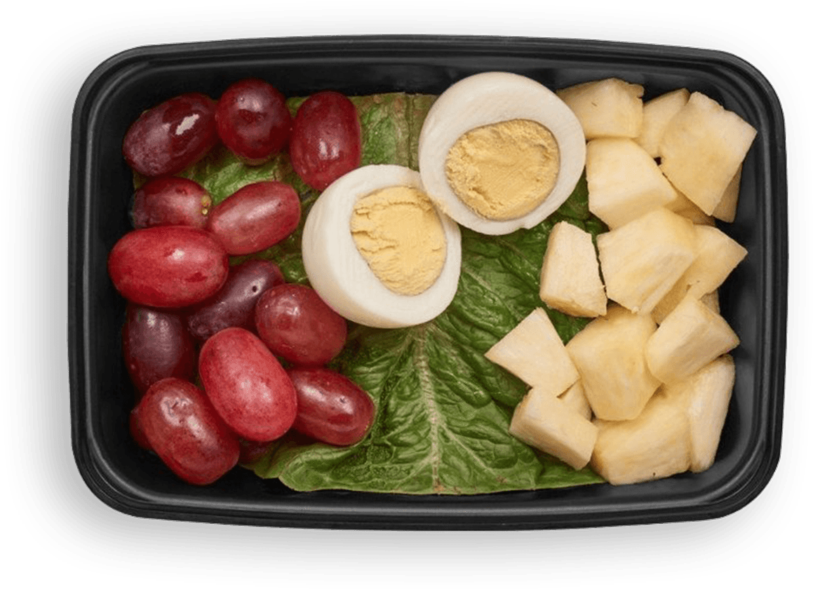 Healthy Snack Platter Boiled Egg Grapes Pineapple