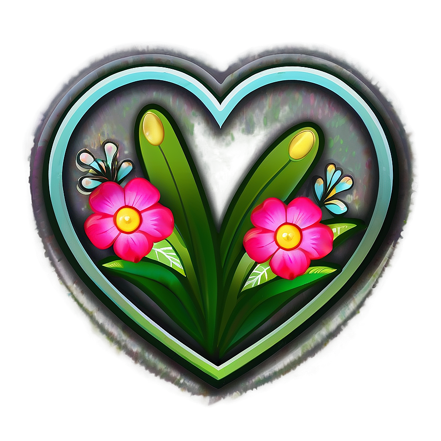 Heart And Flowers Illustration Png Bsc