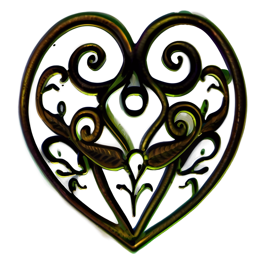 Heart And Scrollwork Png A