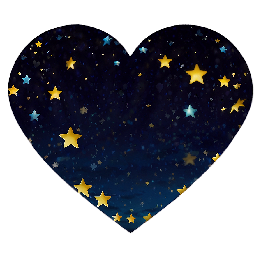 Heart And Stars Sky Png B