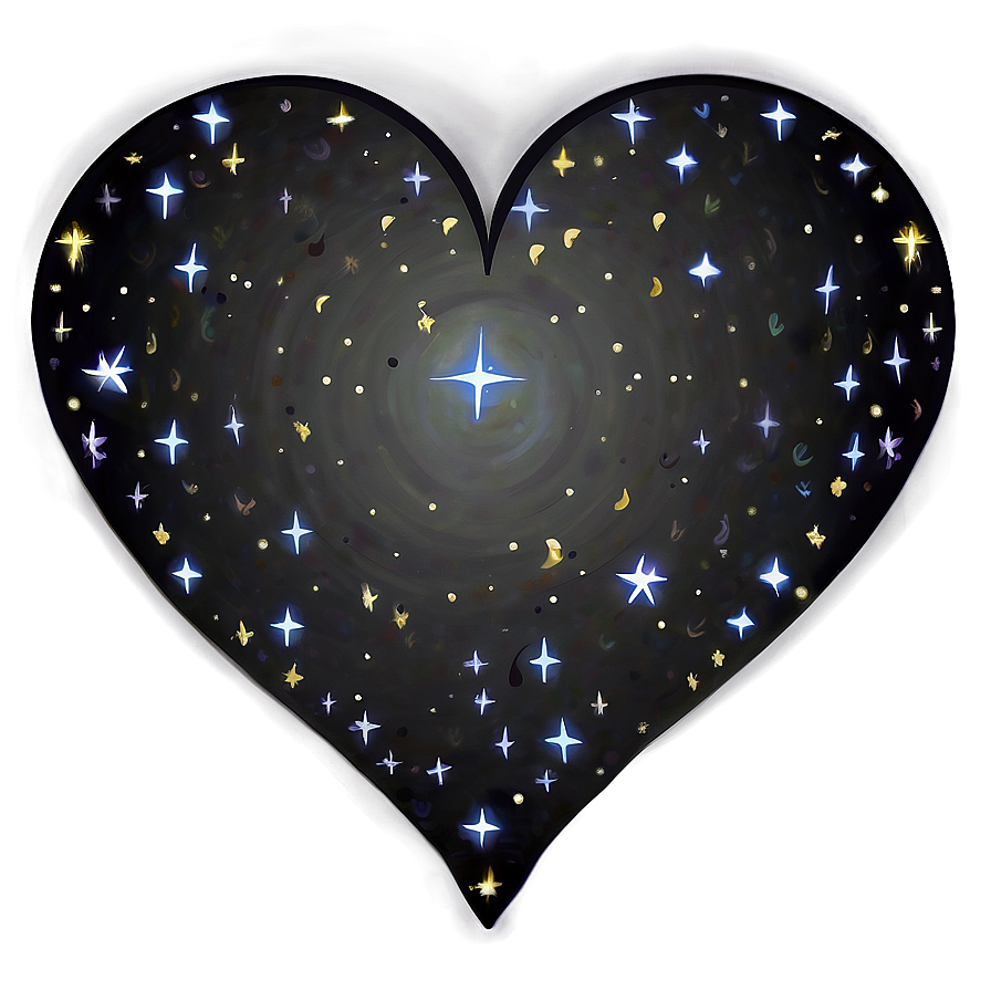 Heart And Stars Sky Png D