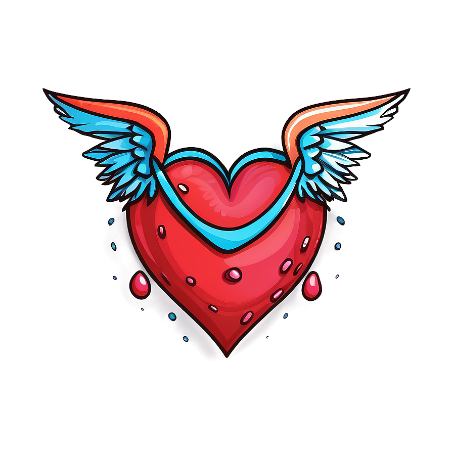 Heart Doodle With Wings Png 06262024