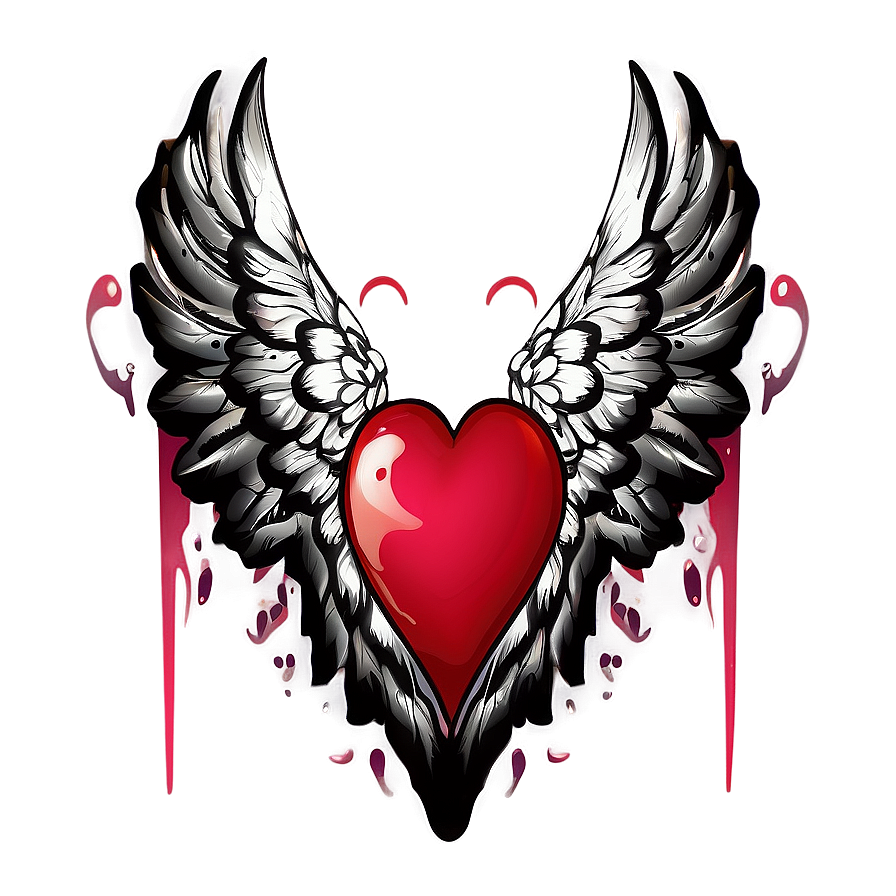 Heart Doodle With Wings Png 93