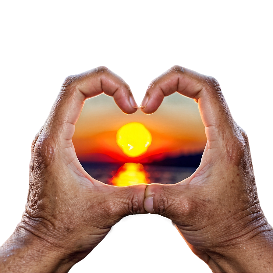 Heart Hands Sunset Png Bnv