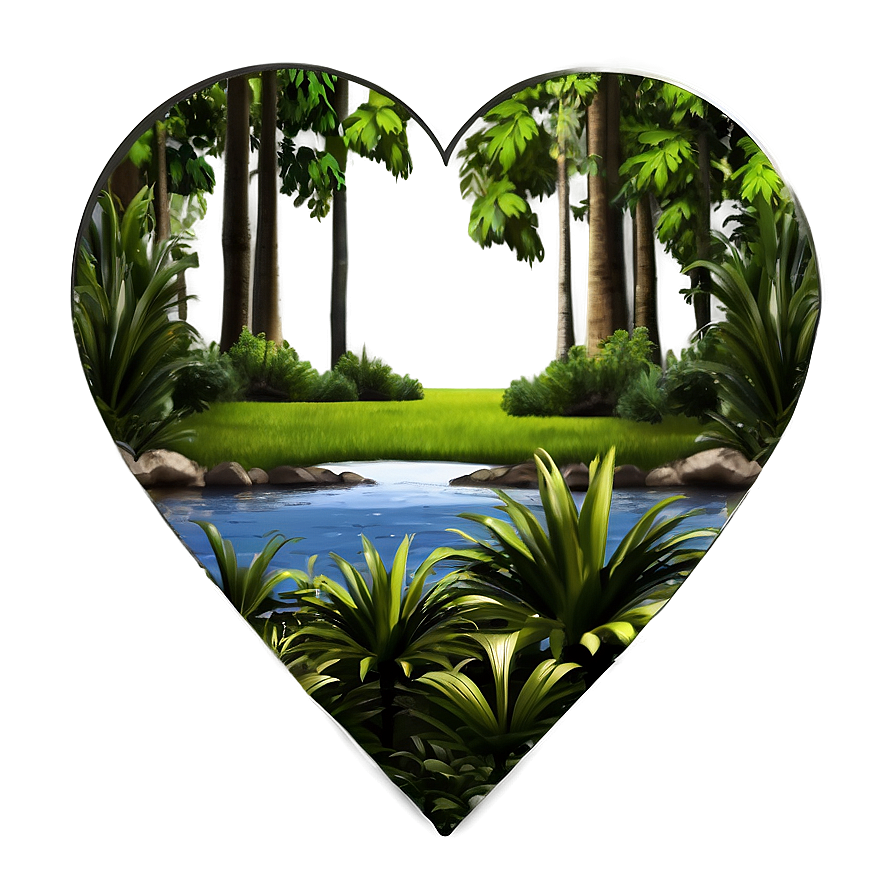 Heart In Nature Scene Png C