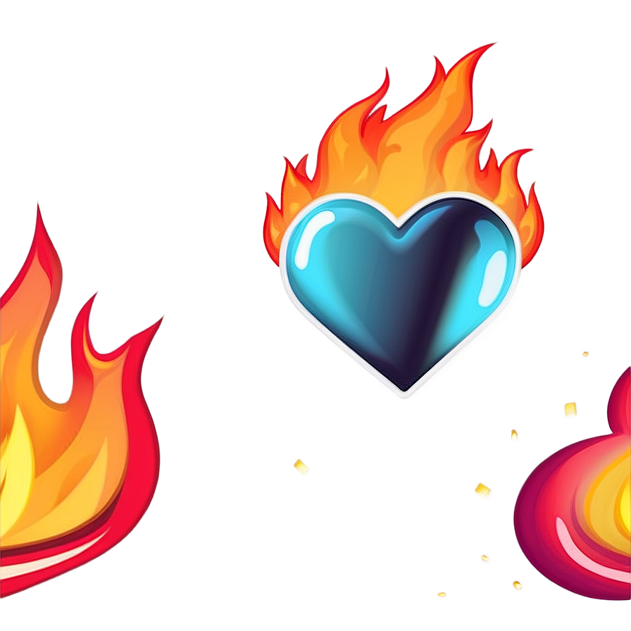 Heart On Fire Emoji Png 35