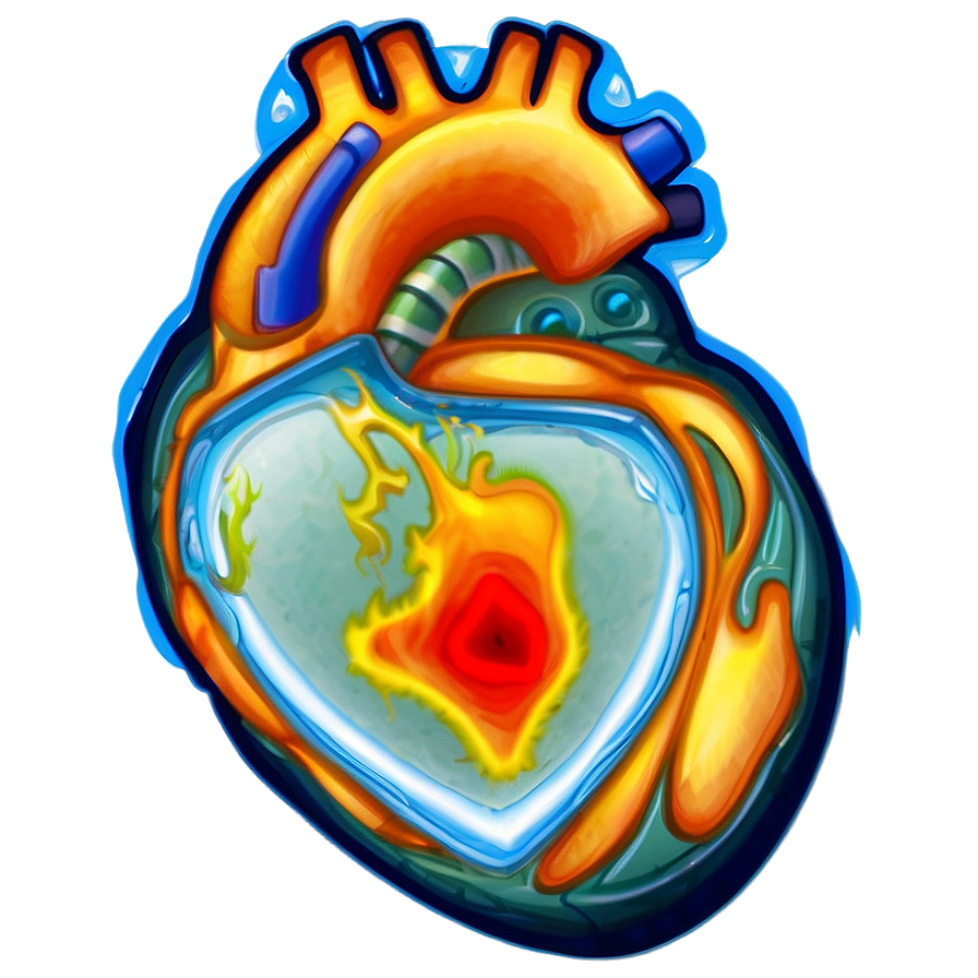 Heart On Fire Graphic Png A