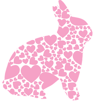 Heart Patterned Bunny Silhouette