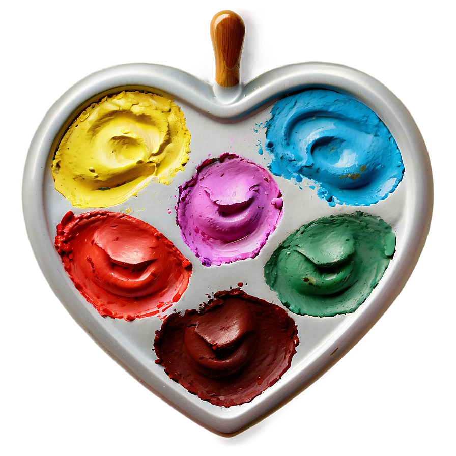 Heart-shaped Art Palette Png Uii