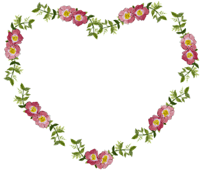 Heart Shaped Floral Frame