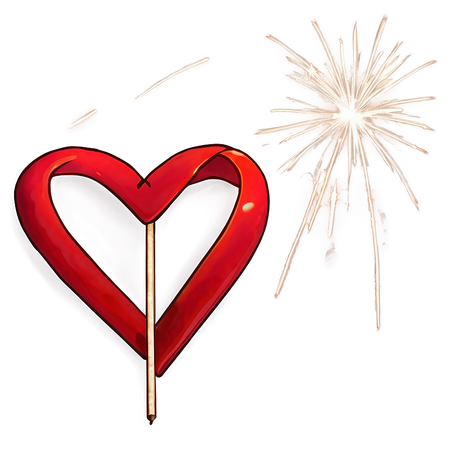 Heart-shaped Sparklers Romance Png Nne