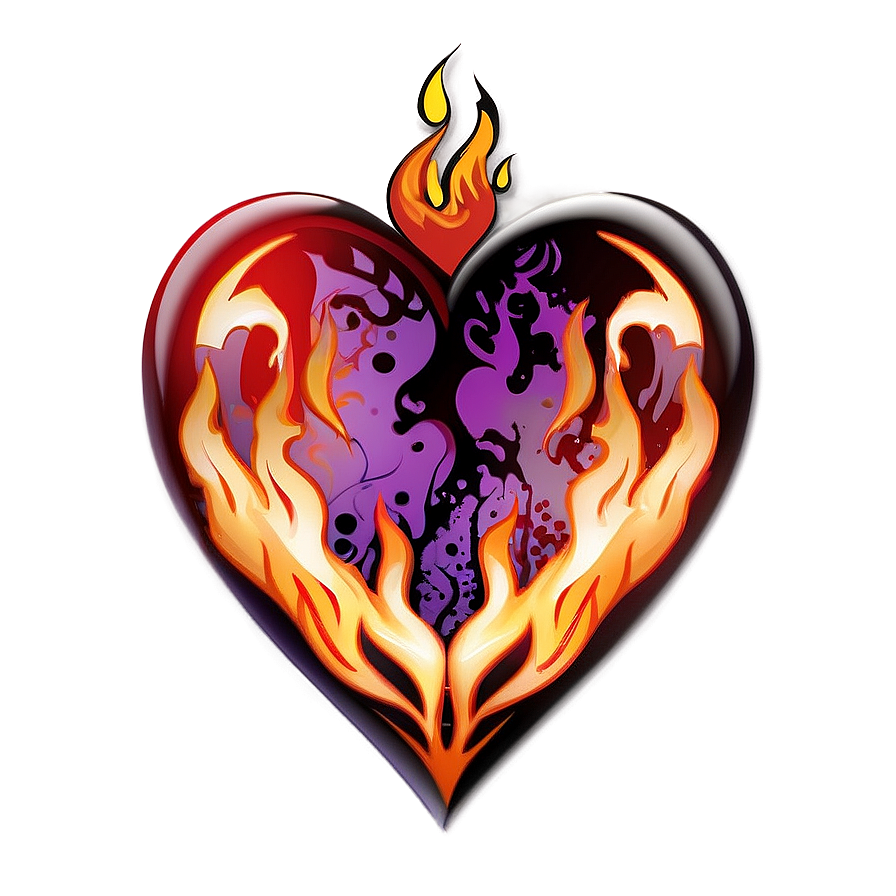 Heart Vector With Flames Png Jag55