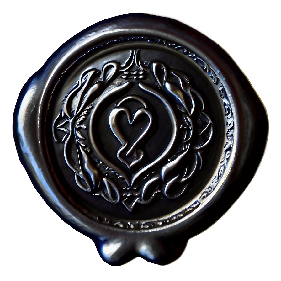 Heart Wax Seal Png 06132024