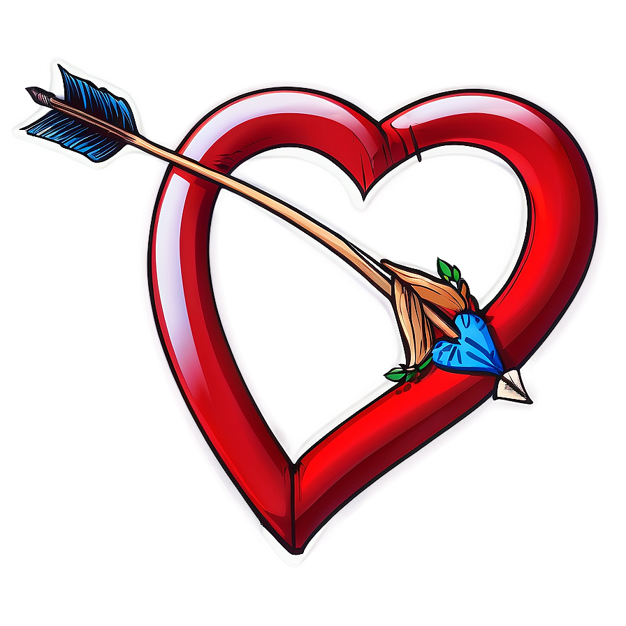 Heart With Arrow Drawing Png 80