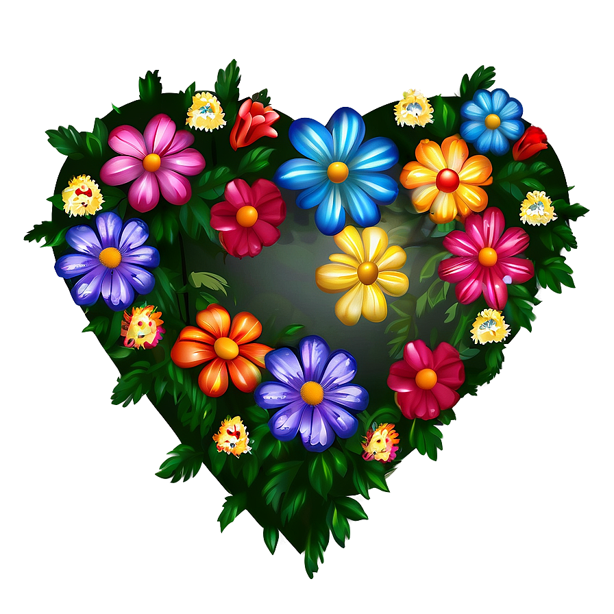 Heart With Flowers Transparent Png 05252024