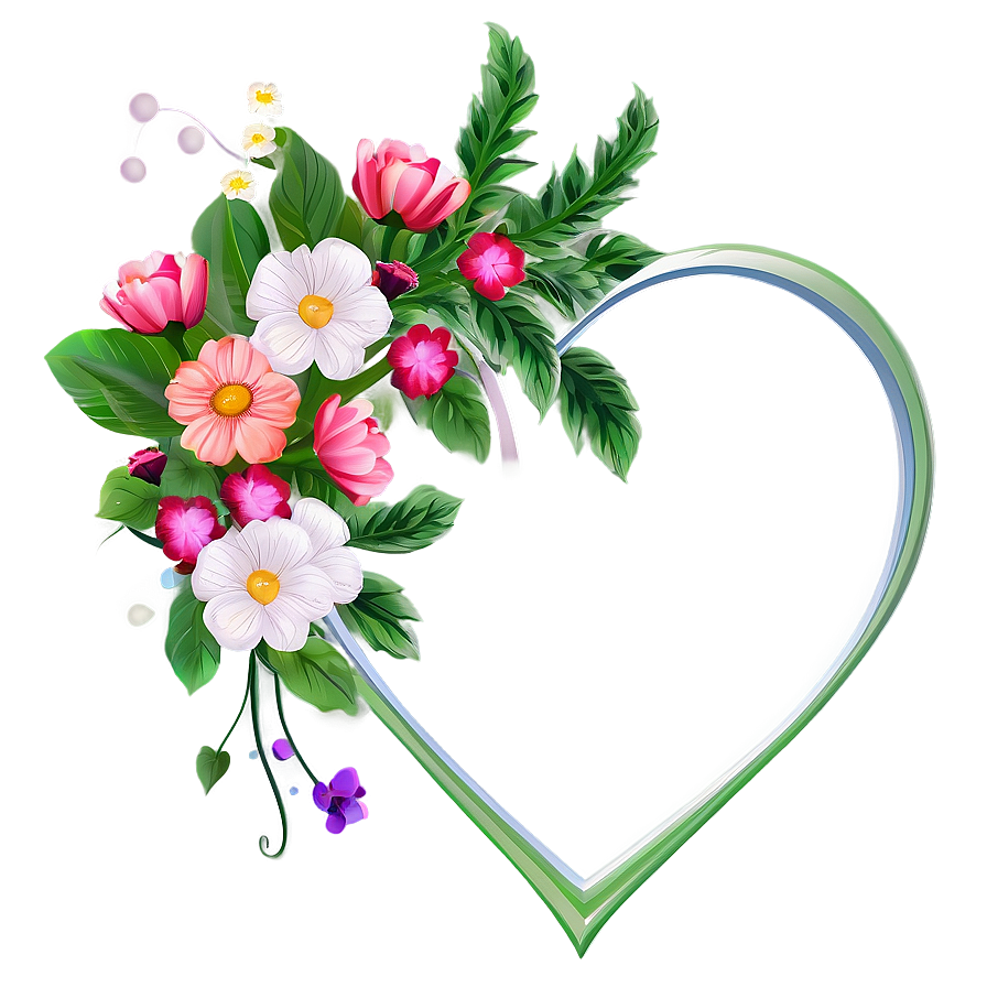 Heart With Flowers Transparent Png Aoj67