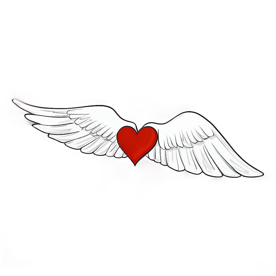 Heart With Wings Sketch Png 06202024