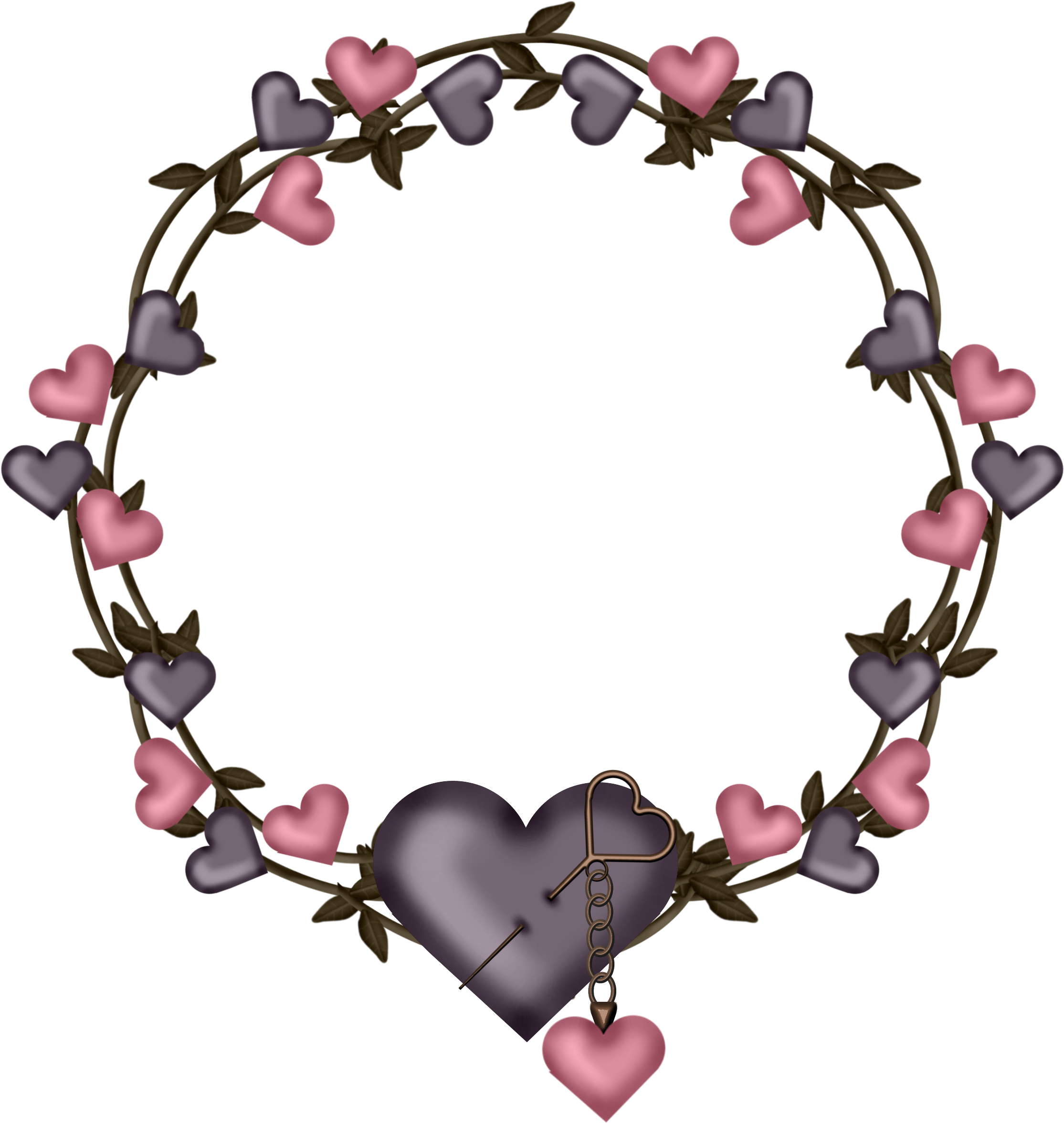 Heart Wreath Love Lock Graphic