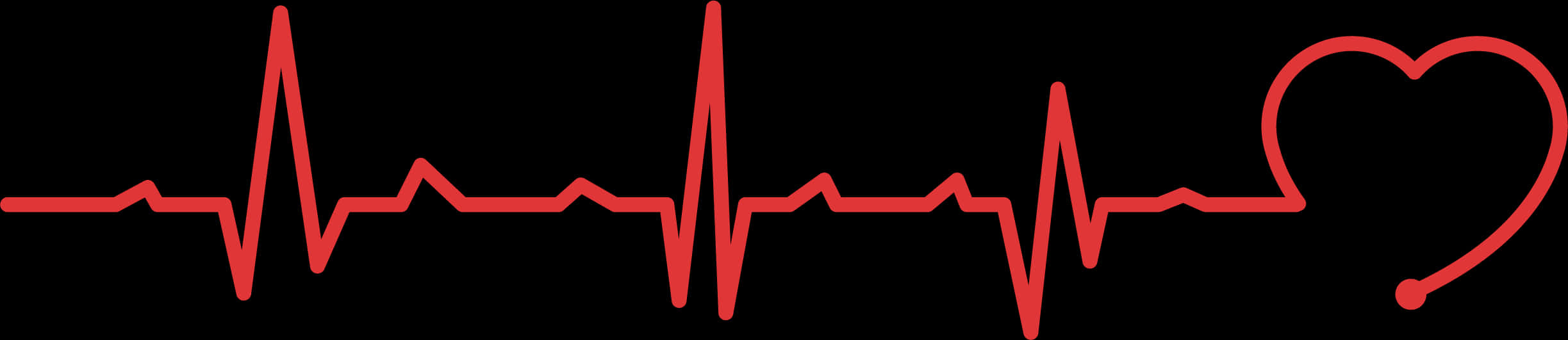 Heartbeat Electrocardiogram Line With Heart Shape