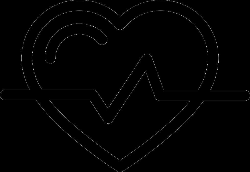 Heartbeat In Heart Outline