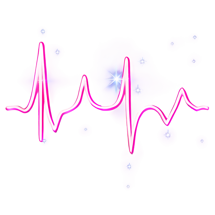 Heartbeat Line With Sparkles Png 06292024