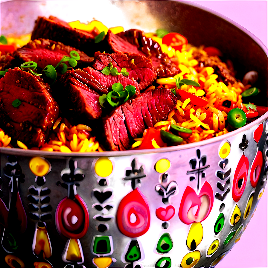 Hearty Beef Paella Bowl Png 11