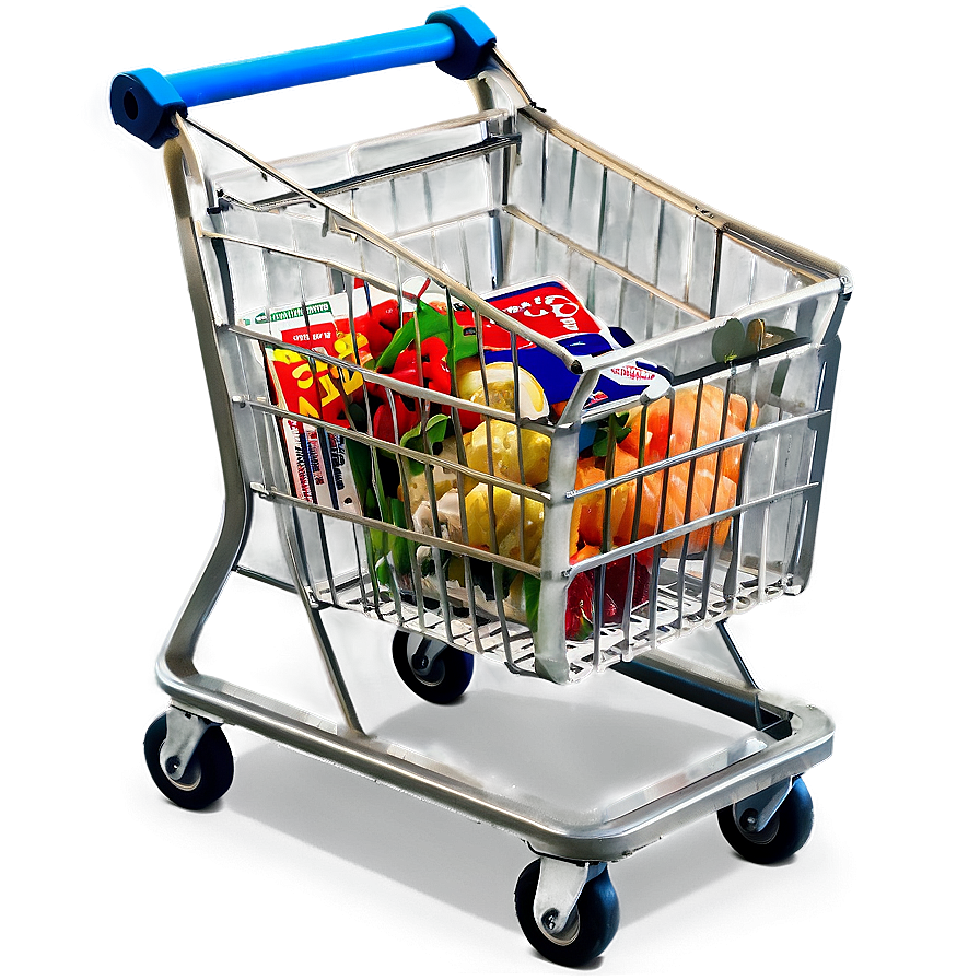 Heavy Loaded Grocery Cart Png Pkd