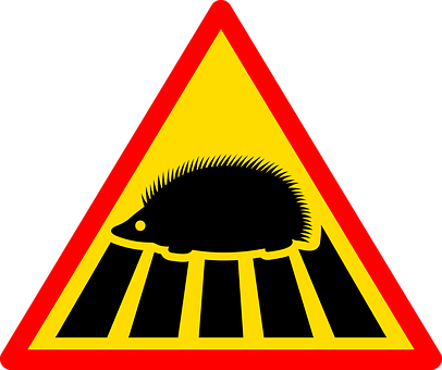 Hedgehog Triangle Warning Sign