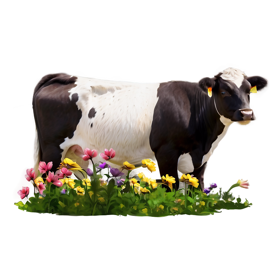 Heifer With Flowers Png 50