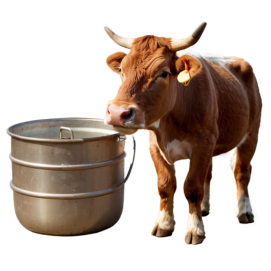 Heifer With Milk Bucket Png 32