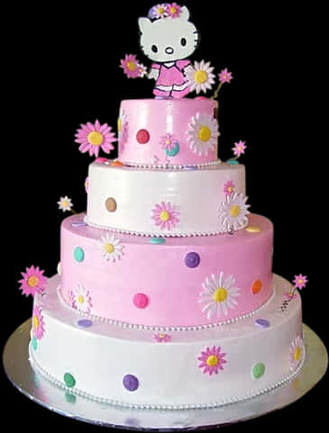 Hello Kitty Floral Birthday Cake