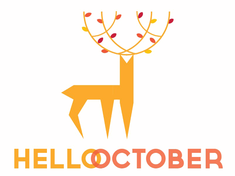 Helloctober Autumn Deer Illustration