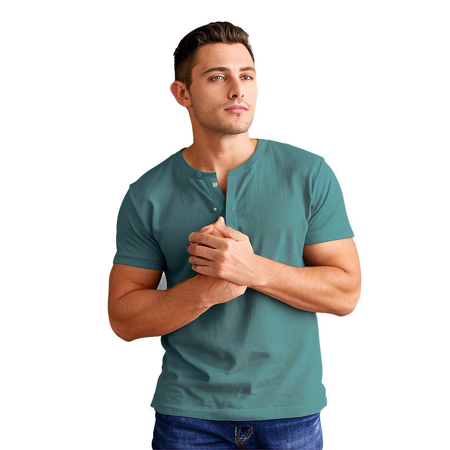 Henley T-shirt Mockup Png Ldq