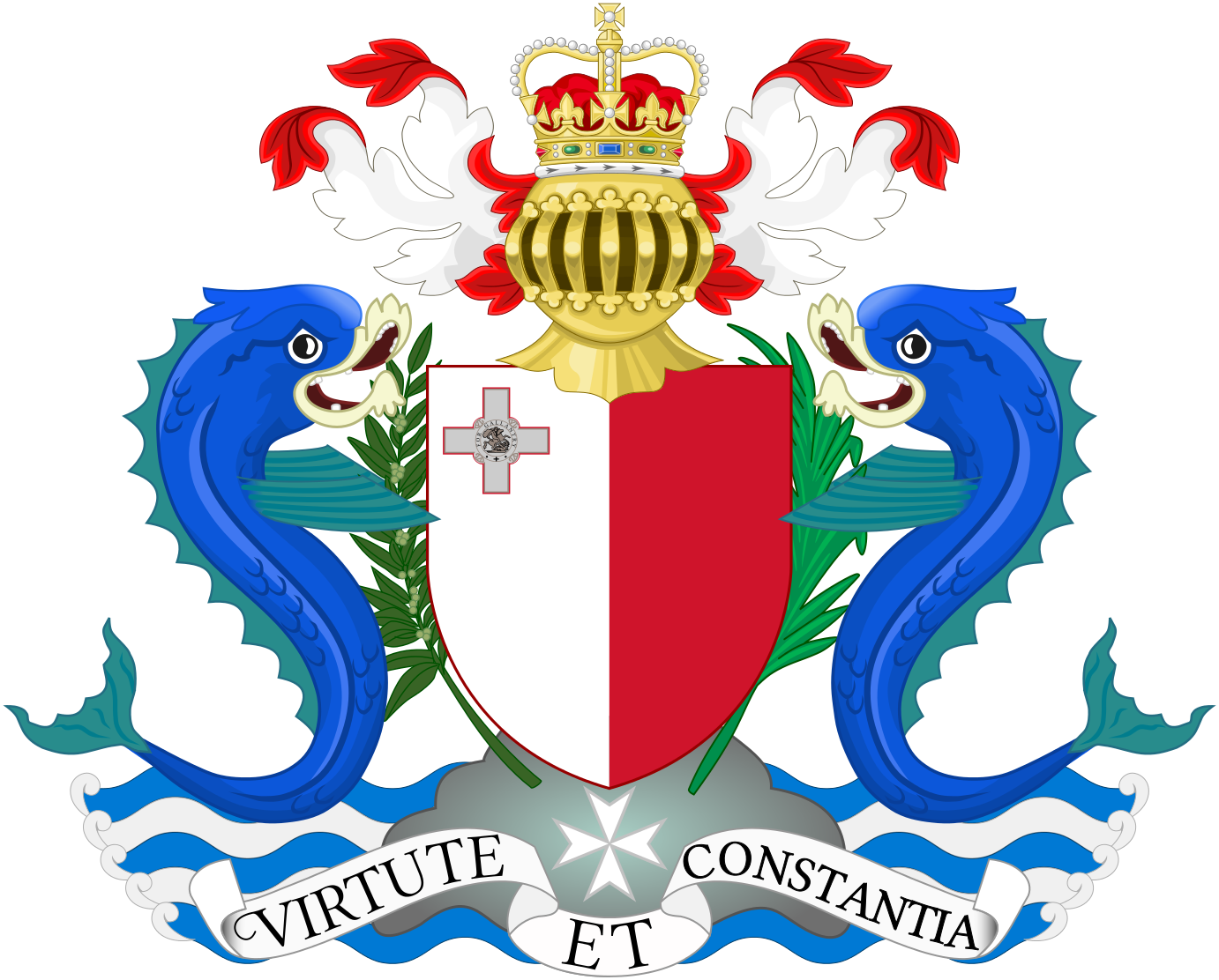 Heraldic Coatof Armswith Dolphins