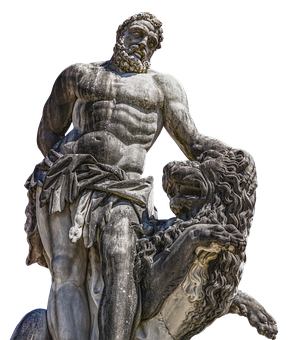 Herculesand Nemean Lion Statue