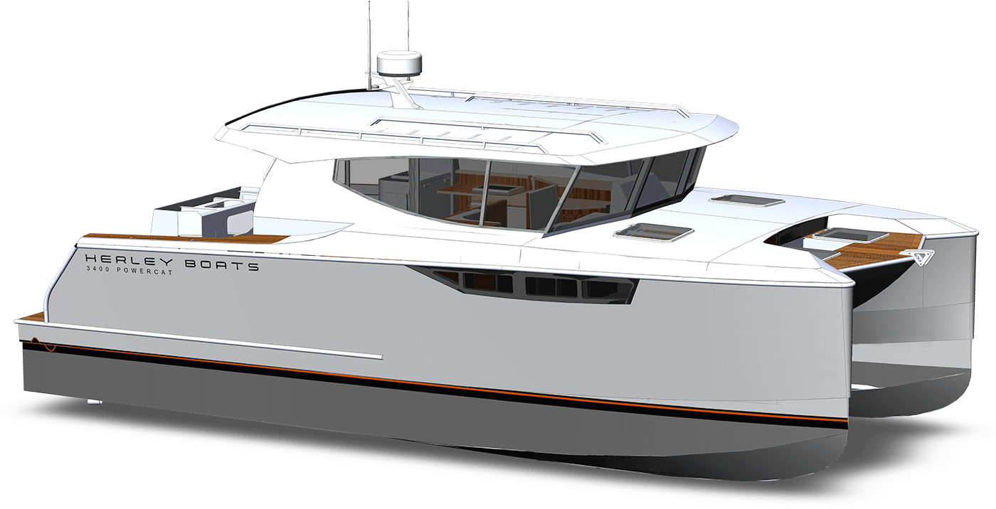 Herley Boats Luxury Powercat Rendering