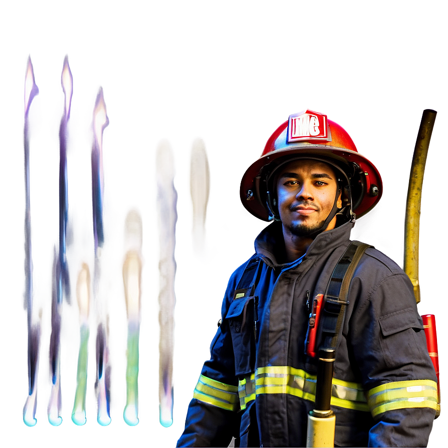 Heroic Firefighter Png 06252024