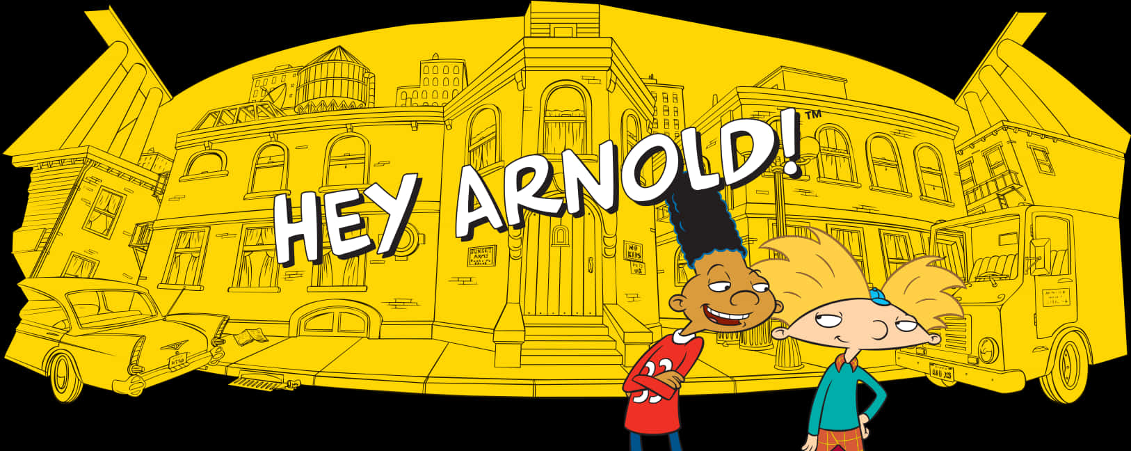 Hey Arnold Animated Characters City Backdrop