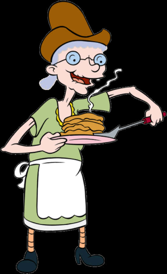 Hey Arnold Character Serving Pancakes