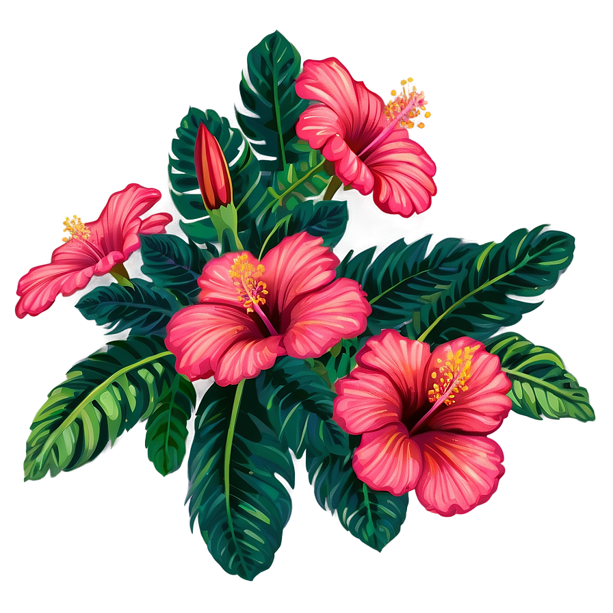 Hibiscus Flower Bush Png 06122024