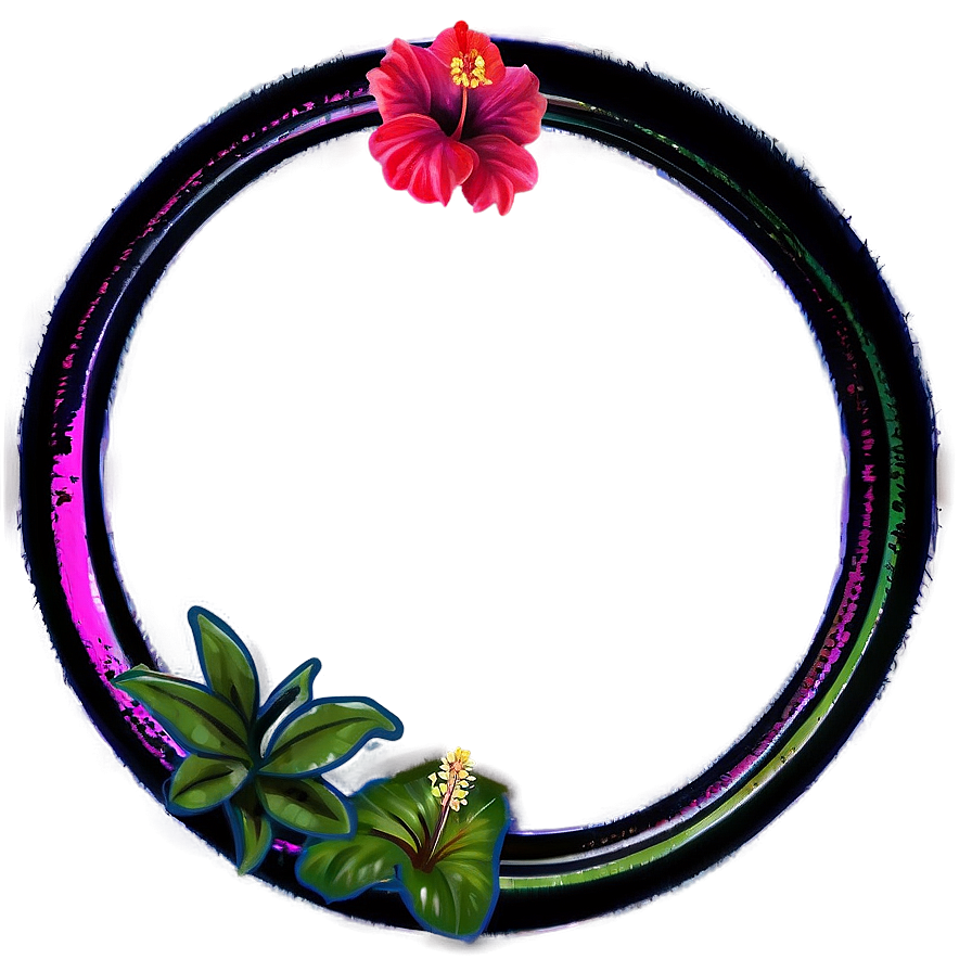 Hibiscus Flower Circle Png 06252024