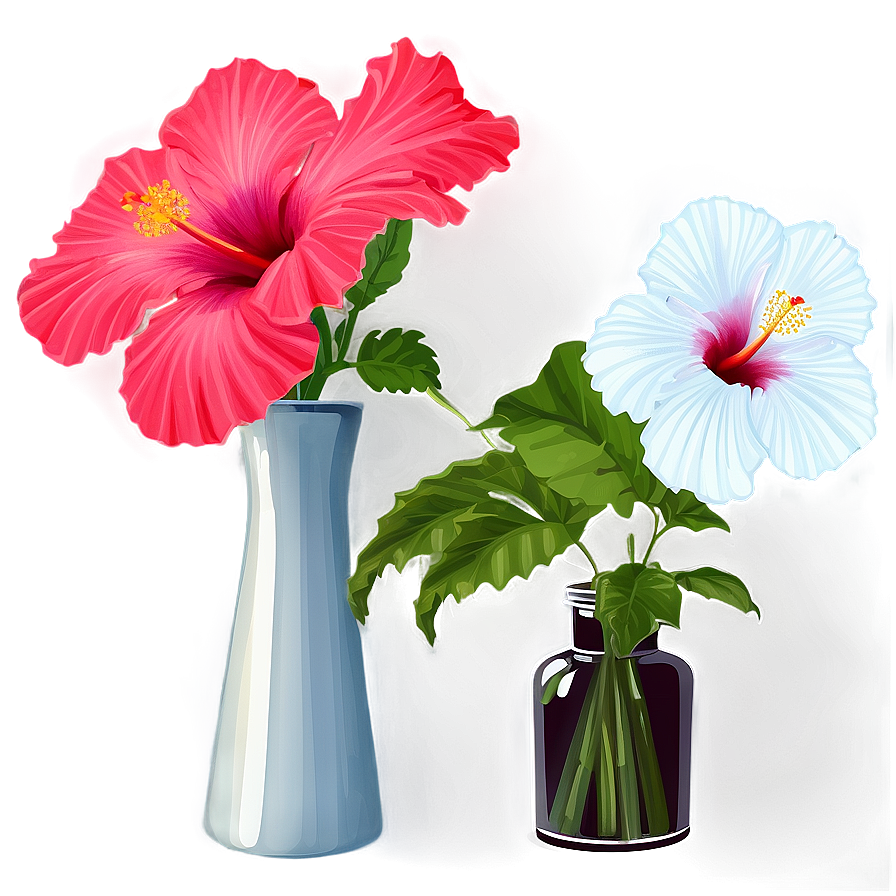 Hibiscus In Vase Png Psv