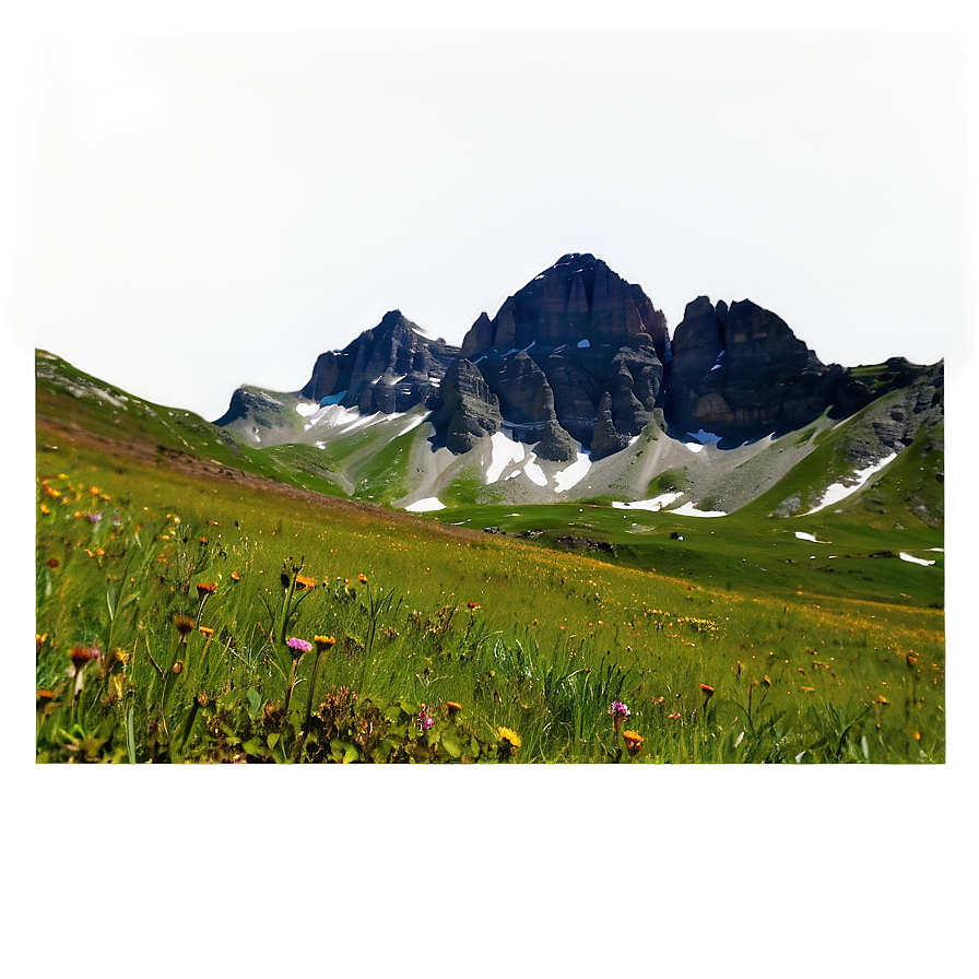 High Alpine Meadow Landscape Png Qwq