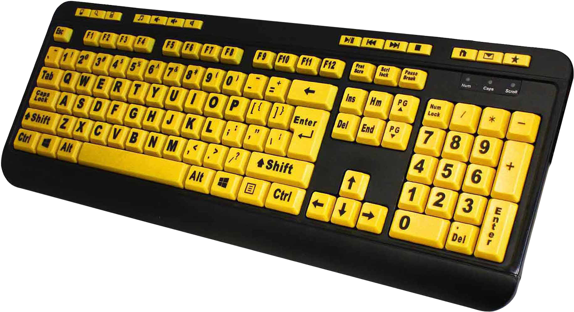 High Contrast Yellow Black Keyboard