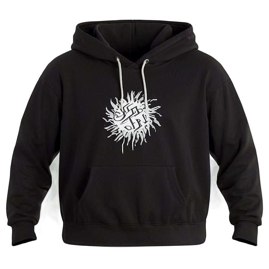 High Neck Black Hoodie Png 69